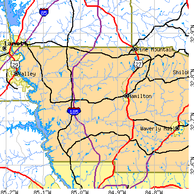 Zip code 31811 close-up map