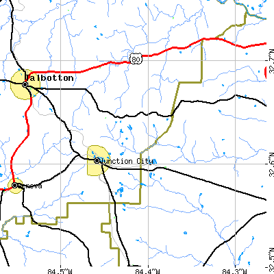 Zip code 31812 close-up map