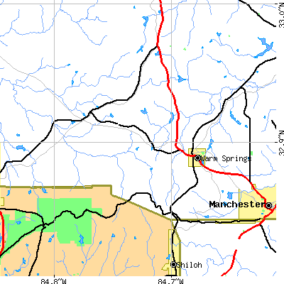 Zip code 31830 close-up map