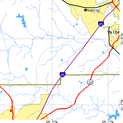 Zip code 36852 close-up map