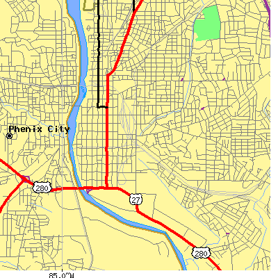 Zip code 31901 close-up map