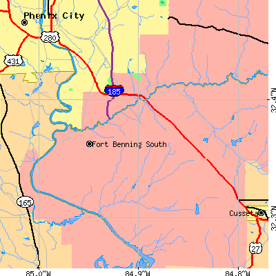 Zip code 31905 close-up map