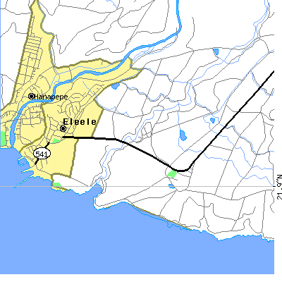 Zip code 96705 close-up map