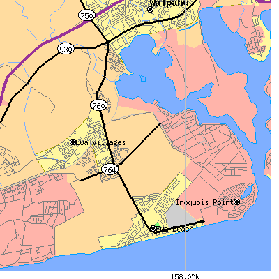 Zip code 96706 close-up map