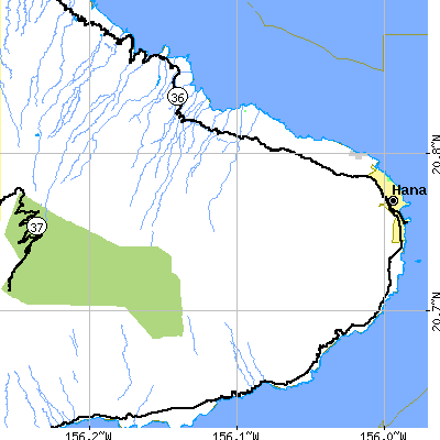 Zip code 96713 close-up map