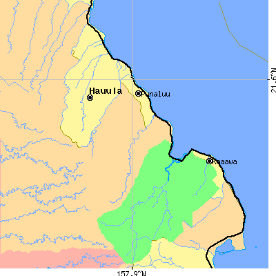Zip code 96717 close-up map