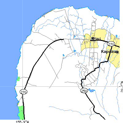 Zip code 96719 close-up map
