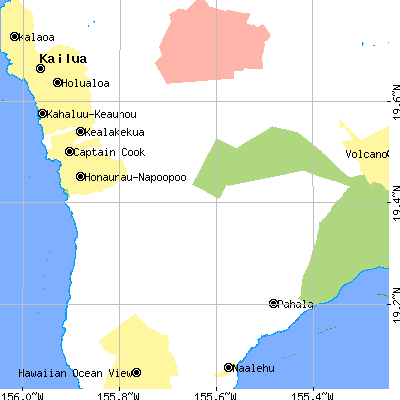 Zip code 96725 close-up map