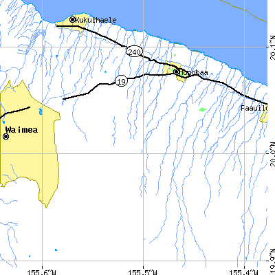 Zip code 96727 close-up map