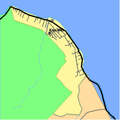 Zip code 96730 close-up map