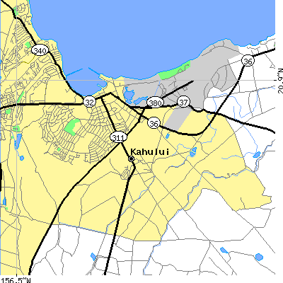 Zip code 96732 close-up map