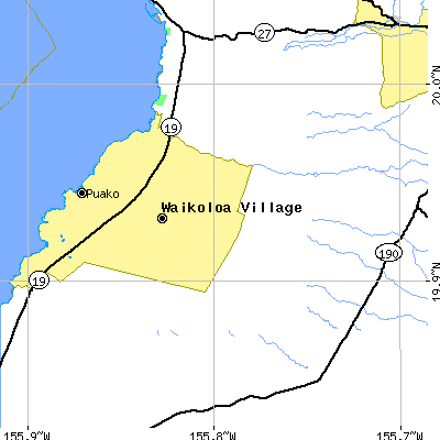 Zip code 96738 close-up map
