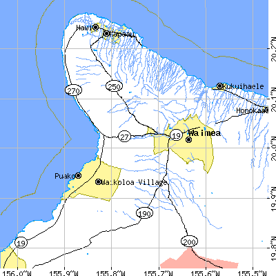 Zip code 96743 close-up map