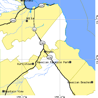 Zip code 96749 close-up map