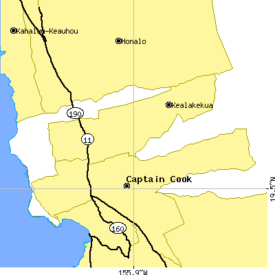 Zip code 96750 close-up map