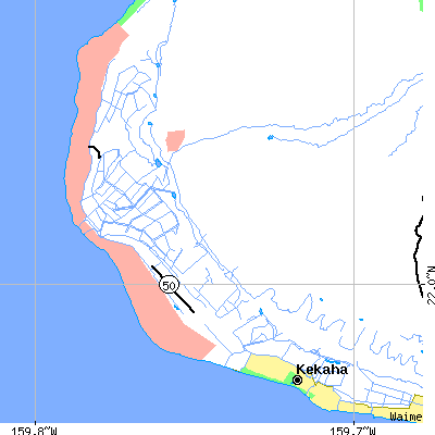 Zip code 96752 close-up map