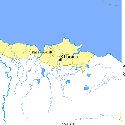 Zip code 96754 close-up map