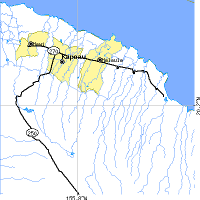 Zip code 96755 close-up map