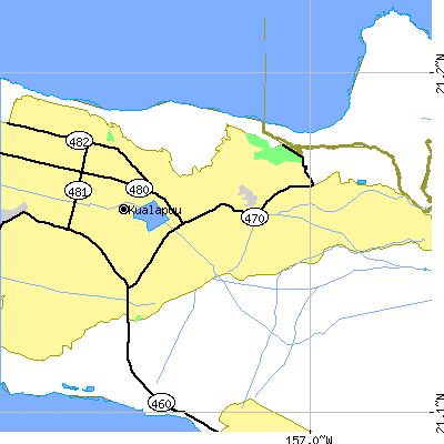 Zip code 96757 close-up map