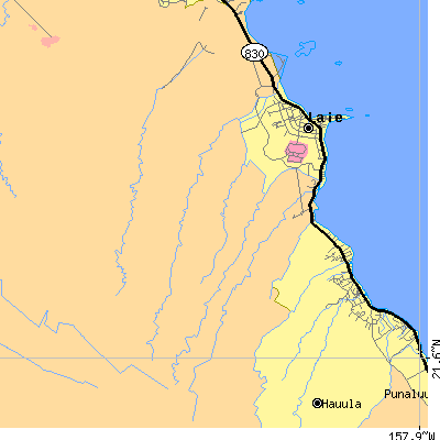 Zip code 96762 close-up map