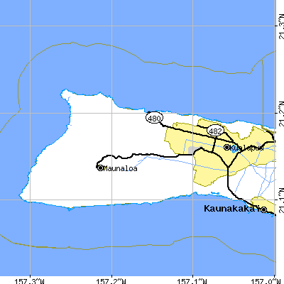 Zip code 96770 close-up map