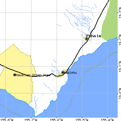 Zip code 96772 close-up map