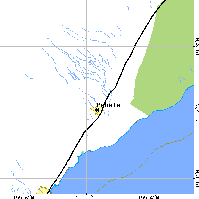 Zip code 96777 close-up map