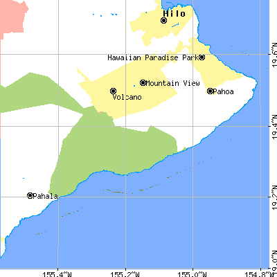 Zip code 96778 close-up map