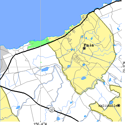Zip code 96779 close-up map