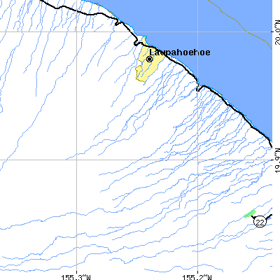 Zip code 96780 close-up map
