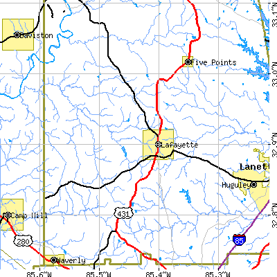 Zip code 36862 close-up map