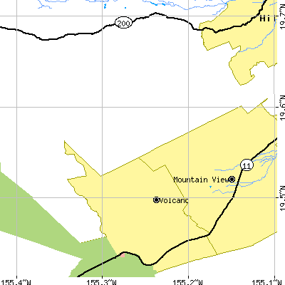 Zip code 96785 close-up map