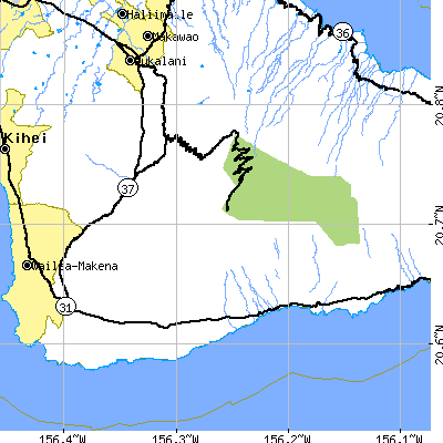 Zip code 96790 close-up map