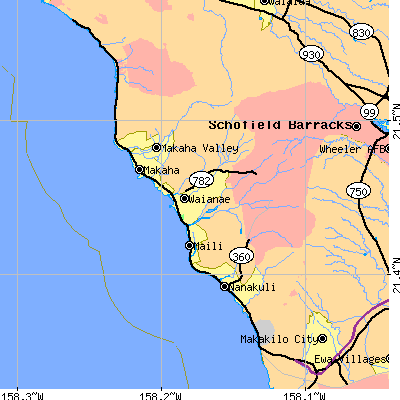 Zip code 96792 close-up map