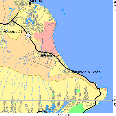 Zip code 96795 close-up map