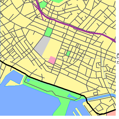 Zip code 96814 close-up map