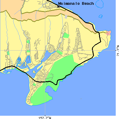 Zip code 96825 close-up map