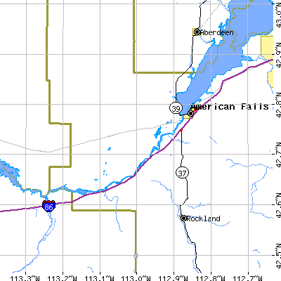 Zip code 83211 close-up map