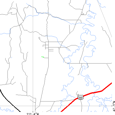 Zip code 83220 close-up map