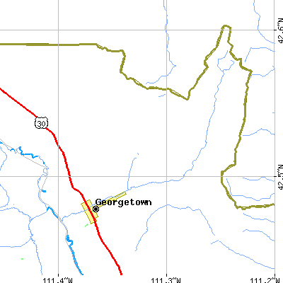 Zip code 83239 close-up map