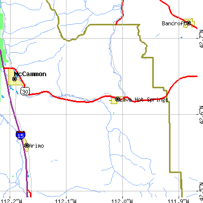 Zip code 83246 close-up map