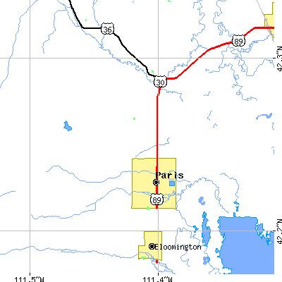 Zip code 83261 close-up map
