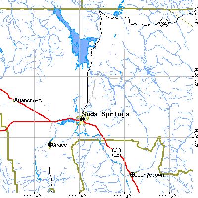 Zip code 83276 close-up map