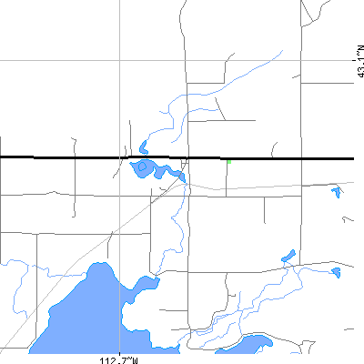 Zip code 83277 close-up map