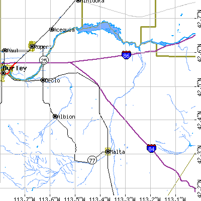 Zip code 83323 close-up map
