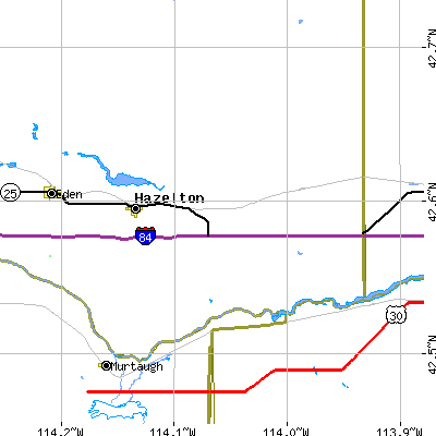 Zip code 83335 close-up map