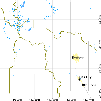 Zip code 83340 close-up map