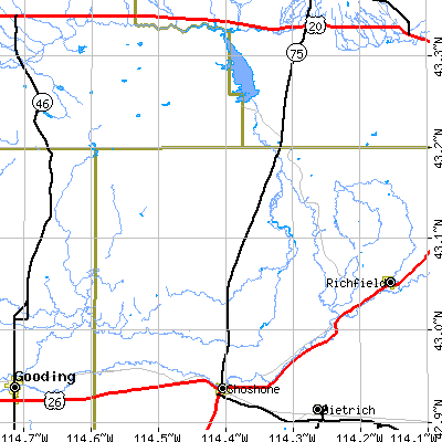 Zip code 83352 close-up map
