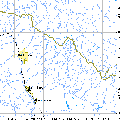 Zip code 83353 close-up map