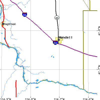 Zip code 83355 close-up map